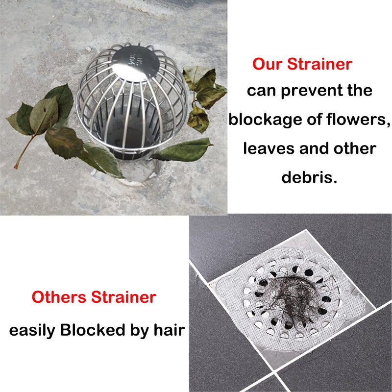 Baitaihem 304 Stainless Steel Drain Outdoor Roof Anti-Blocking Line Cap Drain Cover Gutter Protector Cleaner Gutter Cleaning Tool 4 inch - Image 4